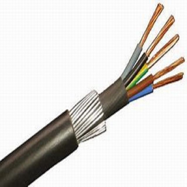 4 Core Black Armoured Cable With Polyvinyl Chloride PVC Sheath , SWA Galvanised Steel Wire