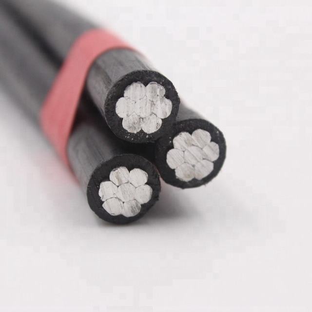 Conductor de aluminio Material de aislamiento XLPE Cable de aluminio trenzado 3x35mm2