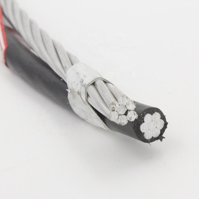 Aluminium plat Isolé EN PVC fiber optique AAC Câble ABC 2*16mm2