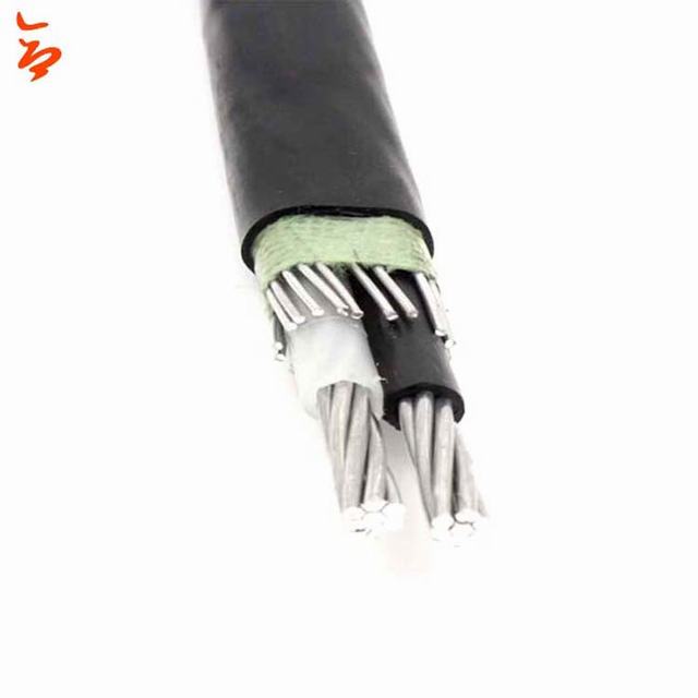 Konduktor Aluminium XLPE atau PVC Lurus Konsentris Kabel 3X10 + 10, 3X16 + 16 4X10, 3X25