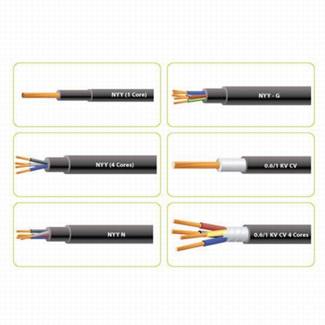 低電圧電源ケーブル 0.6/1 kV 、 NYY (Cu/PVC/PVC) VV CAABLE