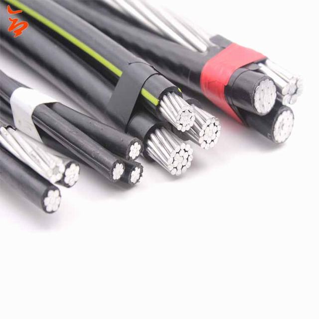 Tegangan Rendah 2 * 6AWG + 1 * 6AWG Triplex Cable PVC Insulated Kawat Kabel ABC Kabel