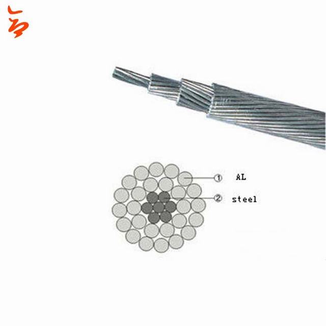 Overhead aluminium Geleider staal core ACSR Kabel Turkije 6 AWG (6 1/1.68)/Zwaan 4 AWG (6 1/2.12mm)