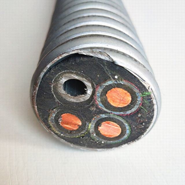 3x1AWG caucho Conductor de cobre con aislamiento eléctrico Cable sumergible bomba de aceite ESP Cable
