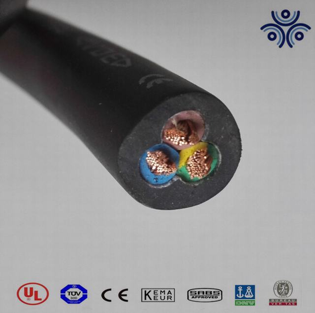 4.0mm Rubber 3 Core Flexible Flex Cable Black H07RN-F Heat and Oil Resistant