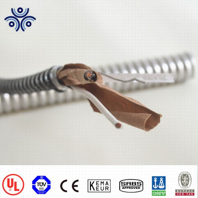 600 V 12/2 12/3 thhn núcleo de acero galvanizado enclavamiento armadura Cable de CA con UL4