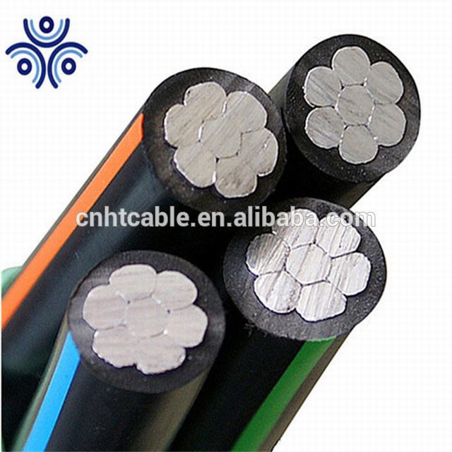 Aluminium xlpe geïsoleerde 1/0 2/0 3/0 4/0 kabel Quadruplex Type URD kabel