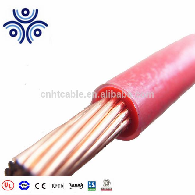 Conductor de cobre XLPE aislamiento funda de nylon UL 83 THHN cable de alambre de construcción 6AWG 8AWG 600 V