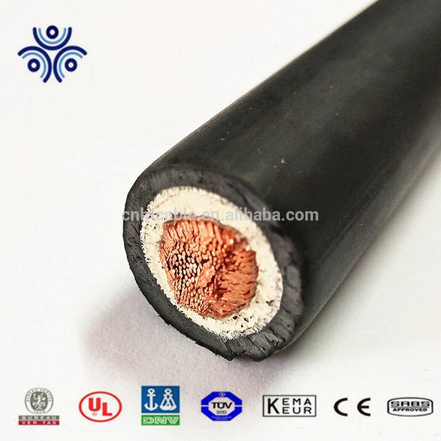DLO koperen geleider rubber isolatie type kabel 2/0 3/0 4/0