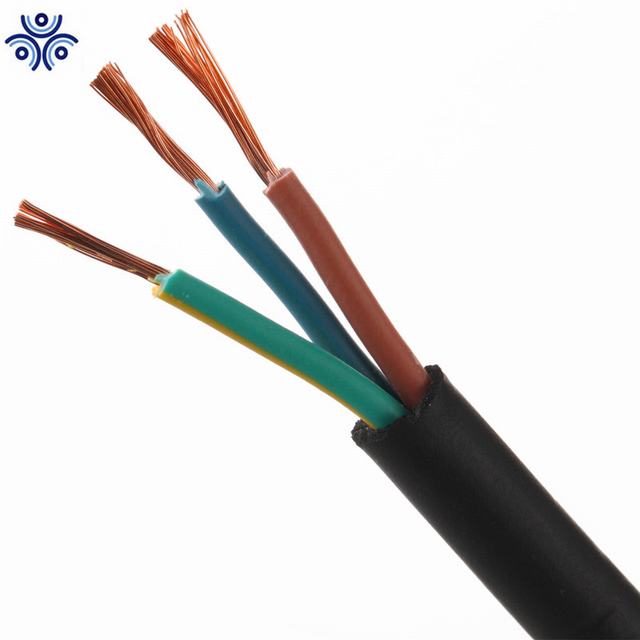 H05VV-F électrique flexible de pvc de fil de cuivre fil électrique 3x4mm2 câble électrique