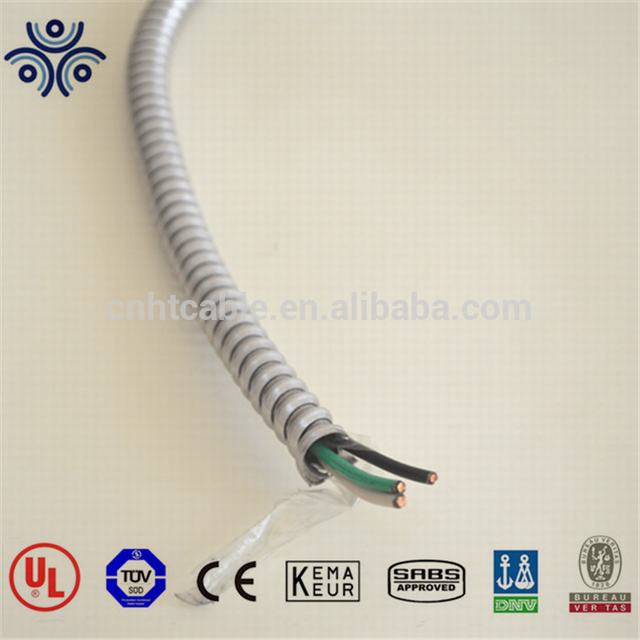 MC cable CU/PVC/Nylon 14AWG 12AWG 10 AWG with insulated ground wire hot sale
