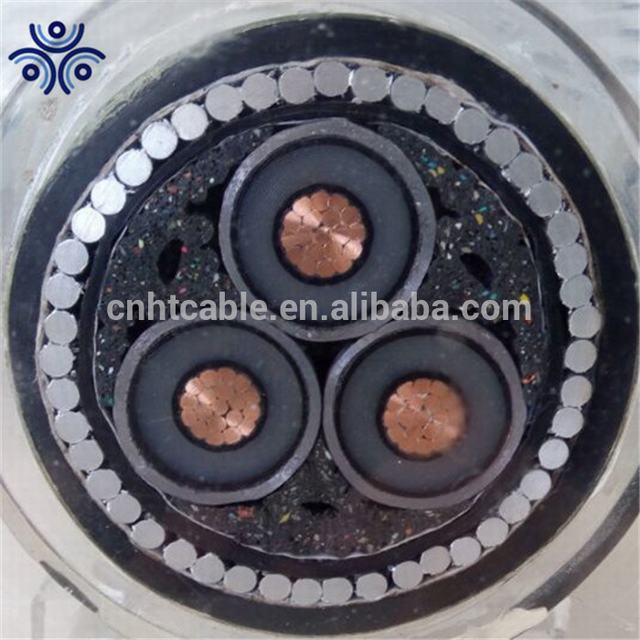 SABS certificate 3 core 25mm2 35mm2 50mm2 6.35/11KV steel wire armour underground electrical power cable