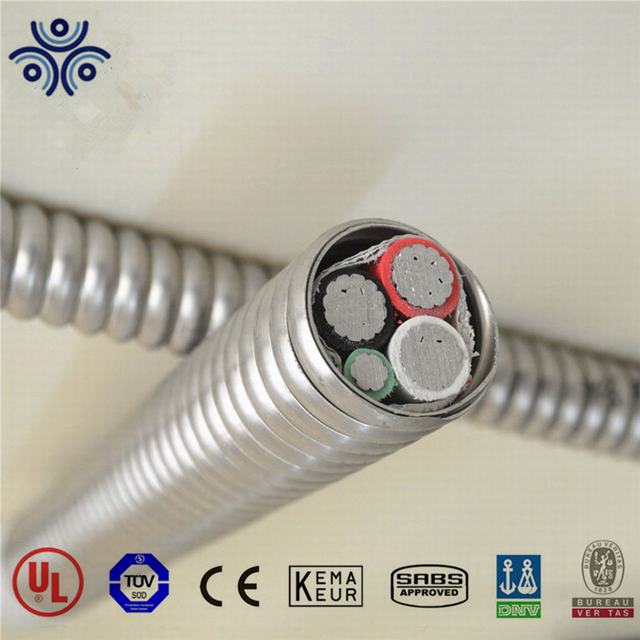 UL 1569 standard 2*1/0 + 3AWG MC cabo de alumínio