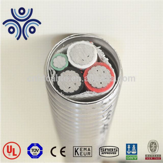 UL terdaftar 2 * 1AWG + 1AWG MC aluminium kabel dibuat di Cina