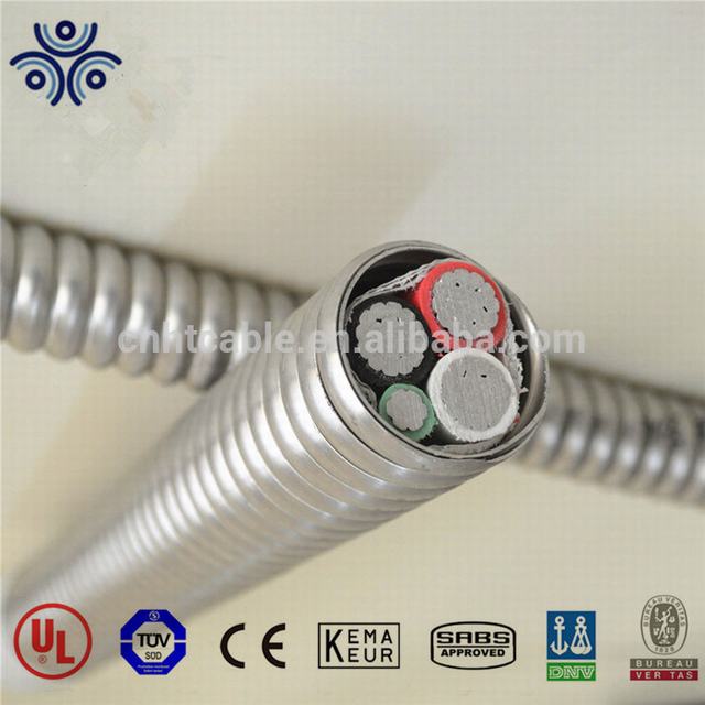 UL terdaftar 2*350 + 1*2 AWG MCM MC aluminium kabel dibuat di Cina