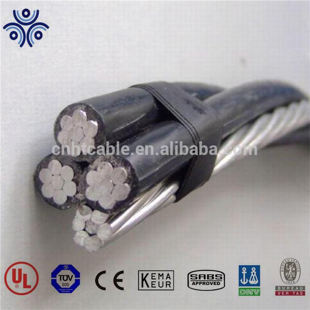 XLPE insulation aluminum conductor with ICEA standard code name Suffolk 3/0 19/W low voltage QUADRUPLEX service drop cable