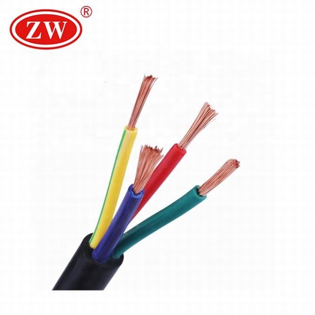 Baik Kualitas Hitam/Putih Rvv PVC Kabel Fleksibel dengan 5X0.75mm2