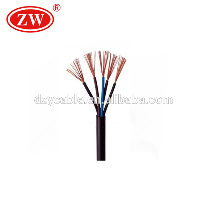 PVC Flexibele 3 core 4 core 5 kern Elektrische kabel en Draad
