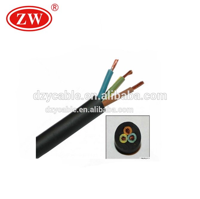 Aislamiento de goma Material y la aplicación Industrial 3x2,5 flexible de alimentación de cable eléctrico