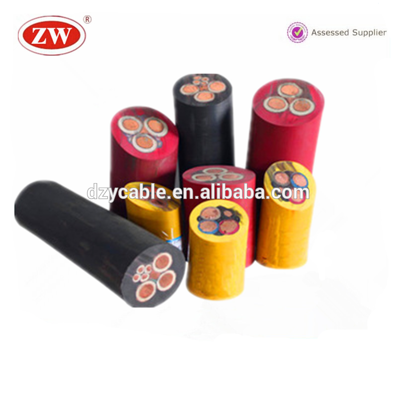 hoge kwaliteit rubber 3 aderige flexibele platte kabel