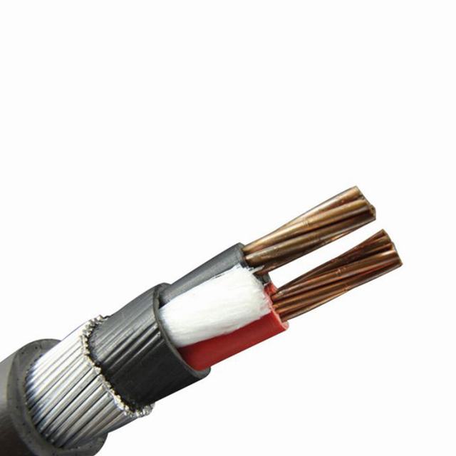 2 wire core low voltage steel armoured black electrical outdoor cable