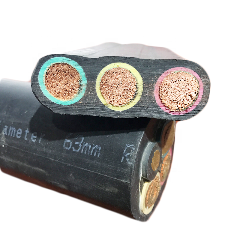 3 y 4 core/plana ronda de goma de pvc/pvc cable de bomba sumergible