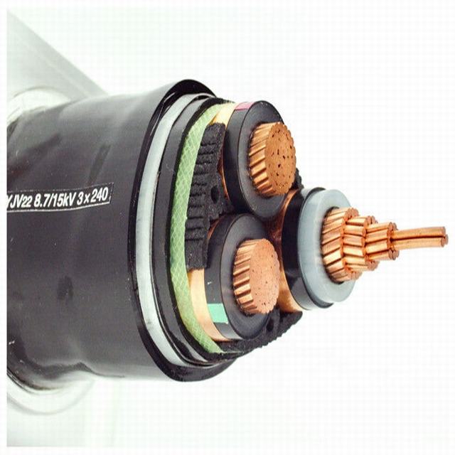 8,7/15KV XLPE amoured cable ZC-YJV cable de alimentación de cobre