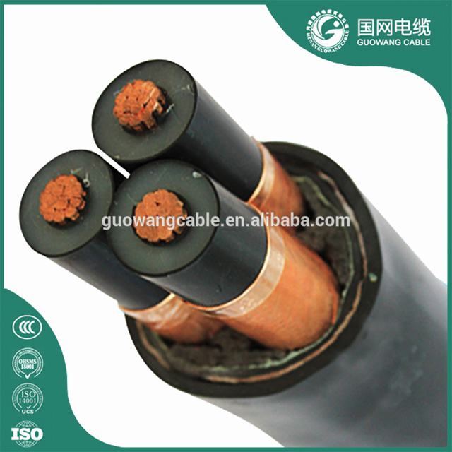 8.7/15kv 3 Cores 70 sq mm Steel Wire Armoured Cable Copper Wire Braided YJV32