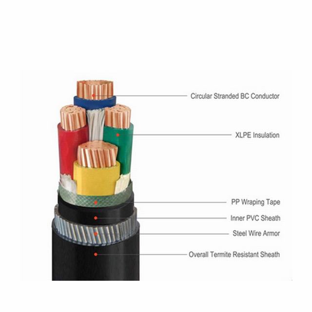 Copper conductor PVC insulated PVC sheathed fine steel wire armored power cable