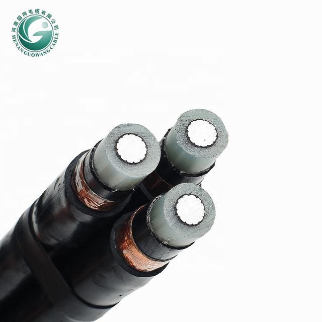 Conductor de cobre XLPE aislamiento CU/XLPE/PVC MV cable de alimentación de cable subterráneo