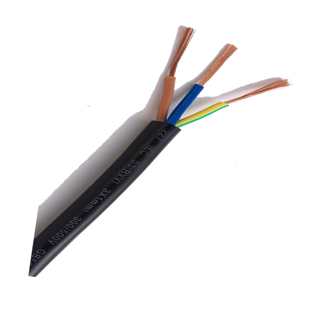 Tahan Korosi Tembaga PVC Isolasi Kabel listrik Datar 3 Inti 4mm Kabel Fleksibel