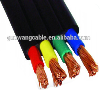 Flexible Cable eléctrico de cobre de goma aislado 3 core 4mm Cable Flexible