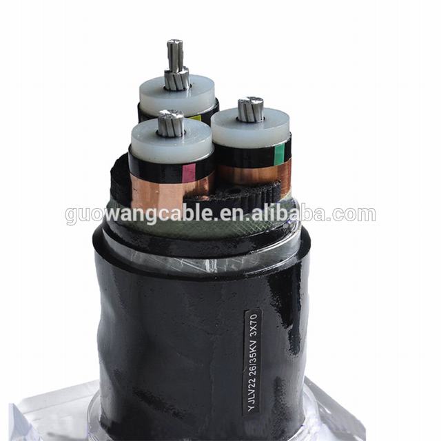 6/11kv 26/33kV  Aluminum Wire Armoured  3 Core Copper CTS Power Cable