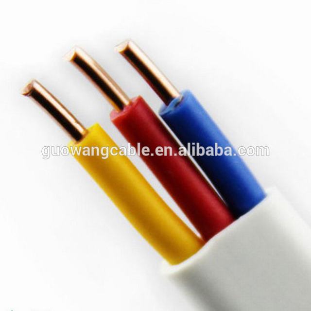 Fil électrique plat 3*2.5mm2 pur cuivre conducteur pvc veste application domestique fil