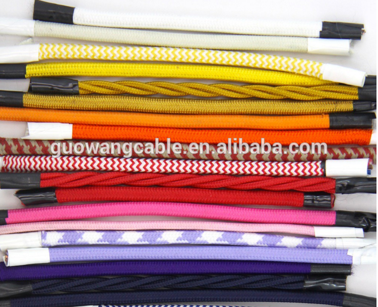 Hot Sale Decorative Fabric Cable Cotton Textile PVC wire cable