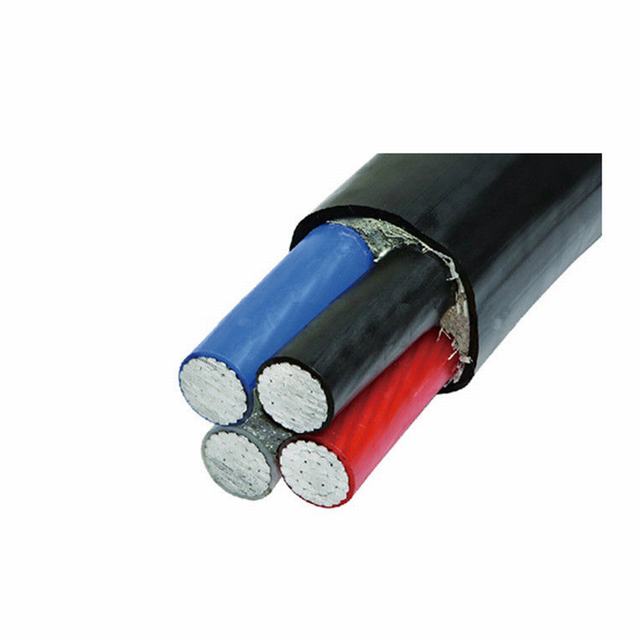Tegangan rendah PVC terisolasi 4 inti aluminium konduktor Kabel Daya