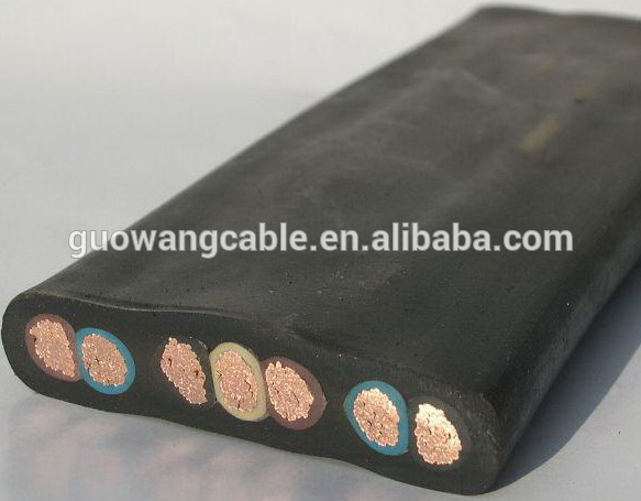 UL 1/0, 2,4, 6,8, 10,12, 14AWG plana PVC/caucho sumergible cable