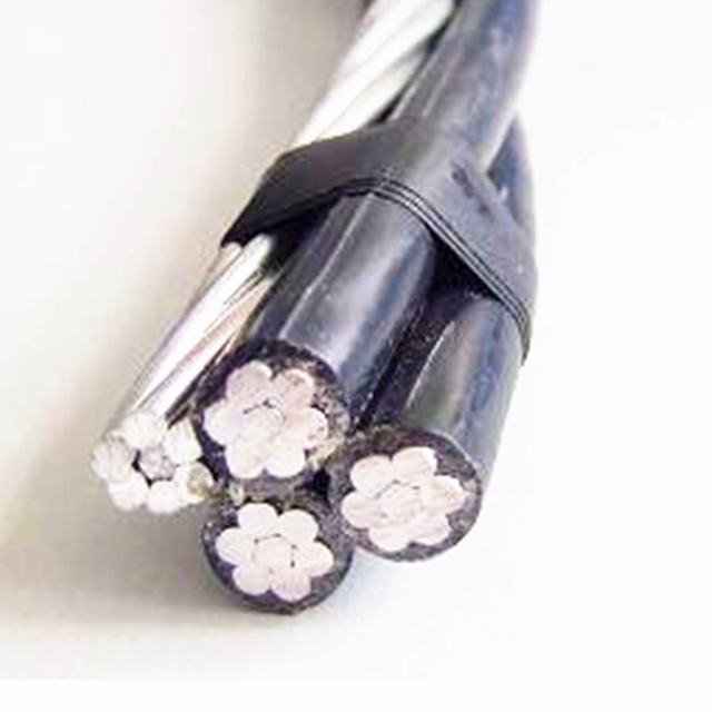 4AWG 6AWG XLPE/PE Insulated Aluminum conductor Aerial bundled ABC cable