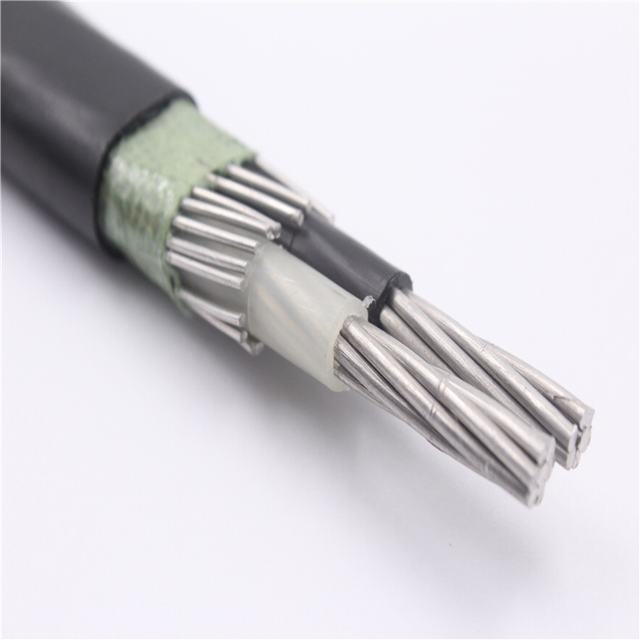 Conducteur en aluminium XLPE/PE/PVC isolé 1/2/3 noyaux ou triphasé basse tension concentrique câble