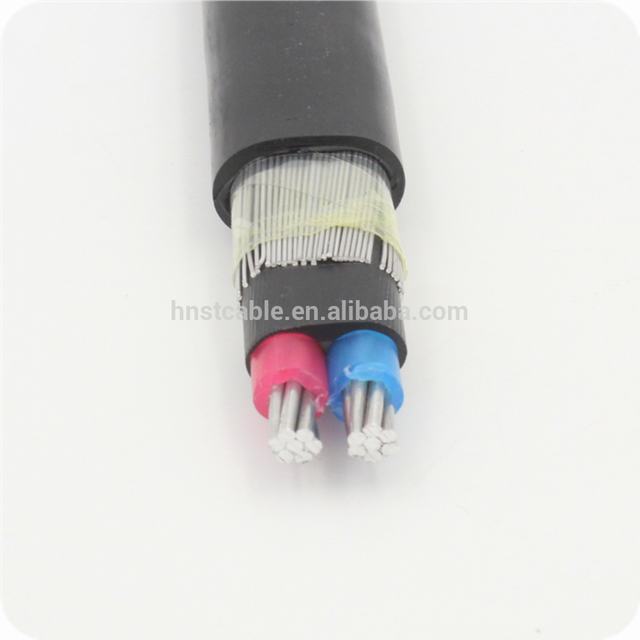 Low voltage 2*8+8 AWG concentric cable 8000 series aluminum alloy conductor with PVC/PE/XLPE insulation and sheath