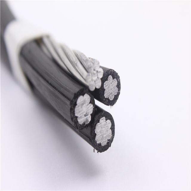 Câble Isolé aérien Quadruplex Câble ABC XLPE ou PE Isolé Câble Conducteur En Aluminium