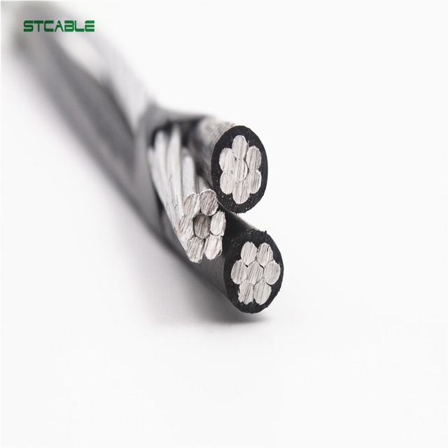 Overhead distribution cable aerial bundled cable acsr conductor 2 AWG 3 cores ABC cable