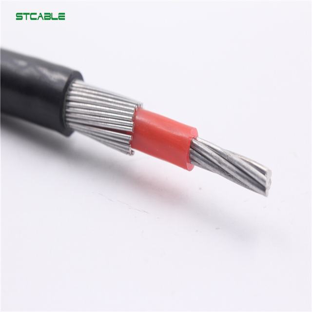 Aislamiento de PVC de fase única concrntric cable circular de aluminio trenzado conductores cable de alimentación