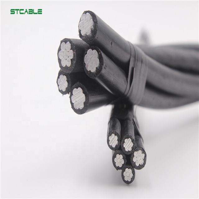 Self supporting aerial cable LT aluminum bunched 0.6/1kv service drop ABC stranded cables