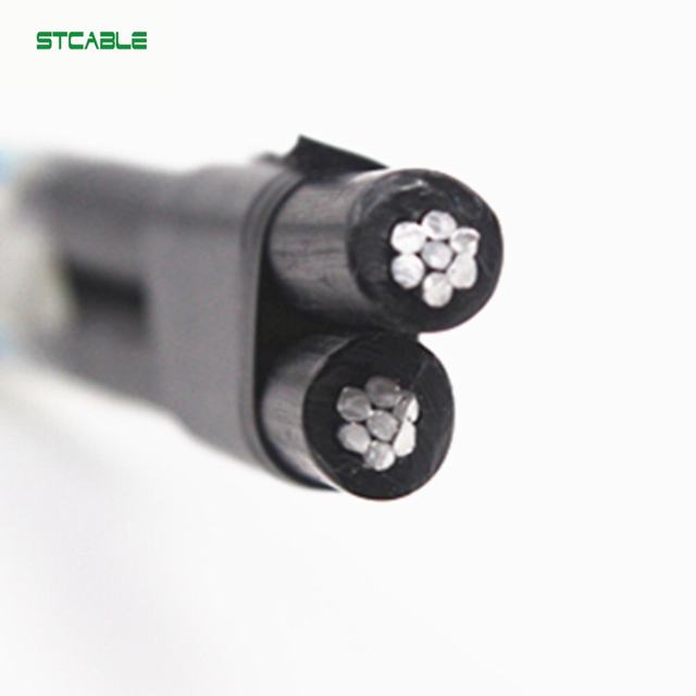 XLPE/PE aislado de baja tensión conductor de aluminio de dúplex servicio gota cable ABC