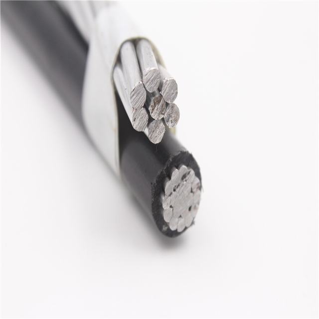 overhead ABC aerial bundle cable 2*4AWG+1*4AWG aluminum conductor XLPE PE insulation electric cable