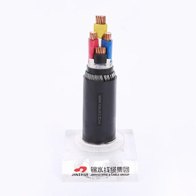 Vlamvertragende Lage Voltage Elektrische Stroomkabel Koperen Geleider PVC Geïsoleerde Kabel 4 Core 25mm