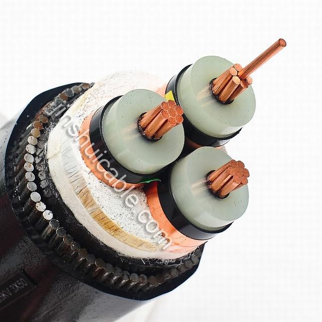 Alta Tensión 33KV cobre Conductor XLPE Cable de alimentación con aislamiento