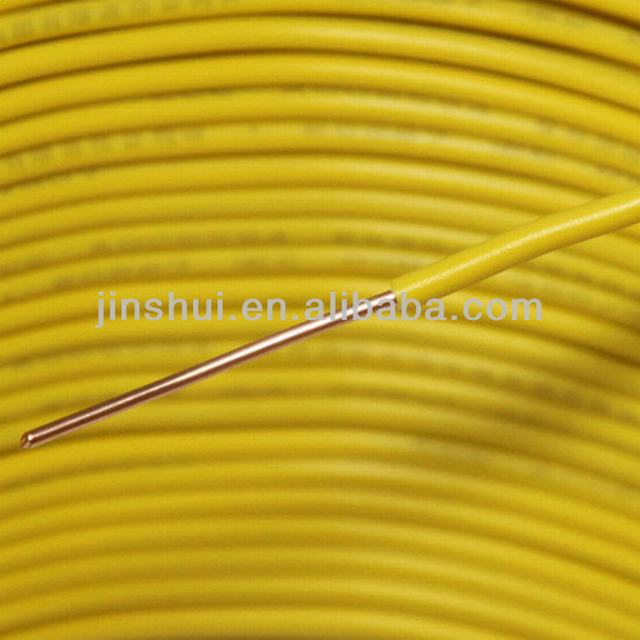 Fio de cobre isolado PVC na cor amarela, azul, preta, verde, vermelha
