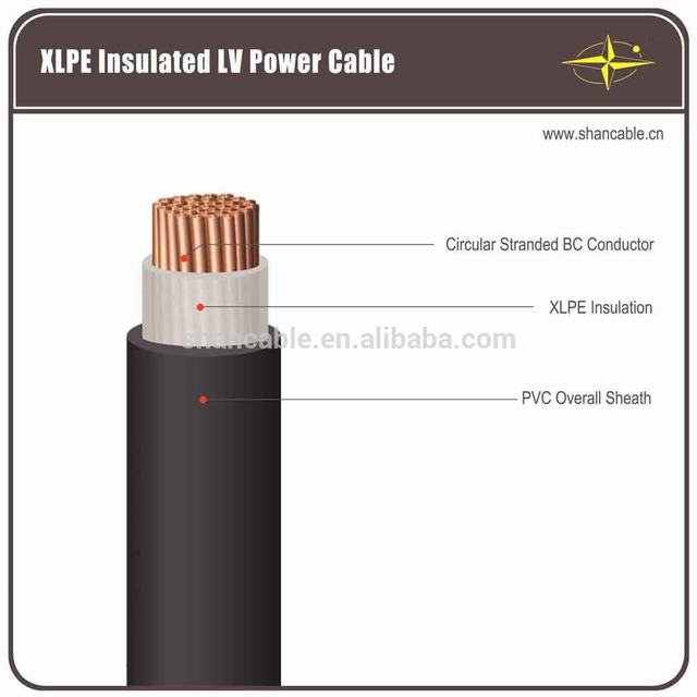 Cu/XLPE/PVC cable 10mm2 16mm2 25mm2 35mm2 50mm2 70mm2 95mm2 120mm2 150mm2 185mm2 240mm2 300mm2 400mm2 500mm2 630mm2